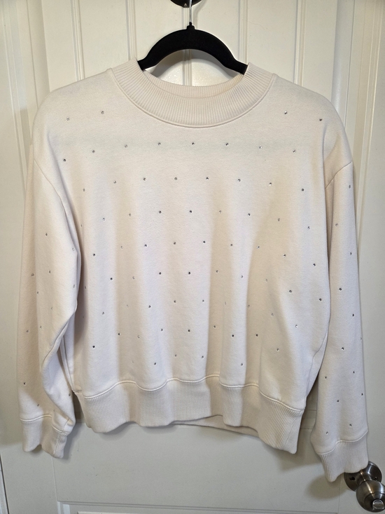 a new day Sweaters - Cream Rhinestone Sweater